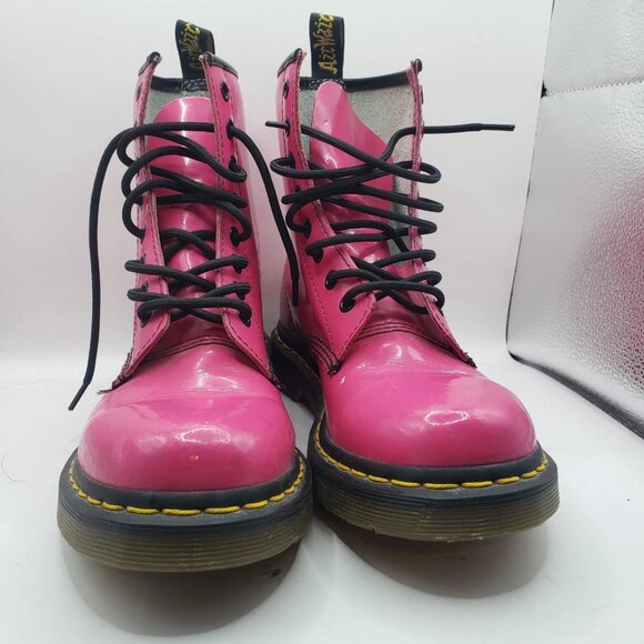 Dr Doc Martens 1460 Y Candy Pink Women's Boots Size 7 US Lace Up - Picture 2 of 12